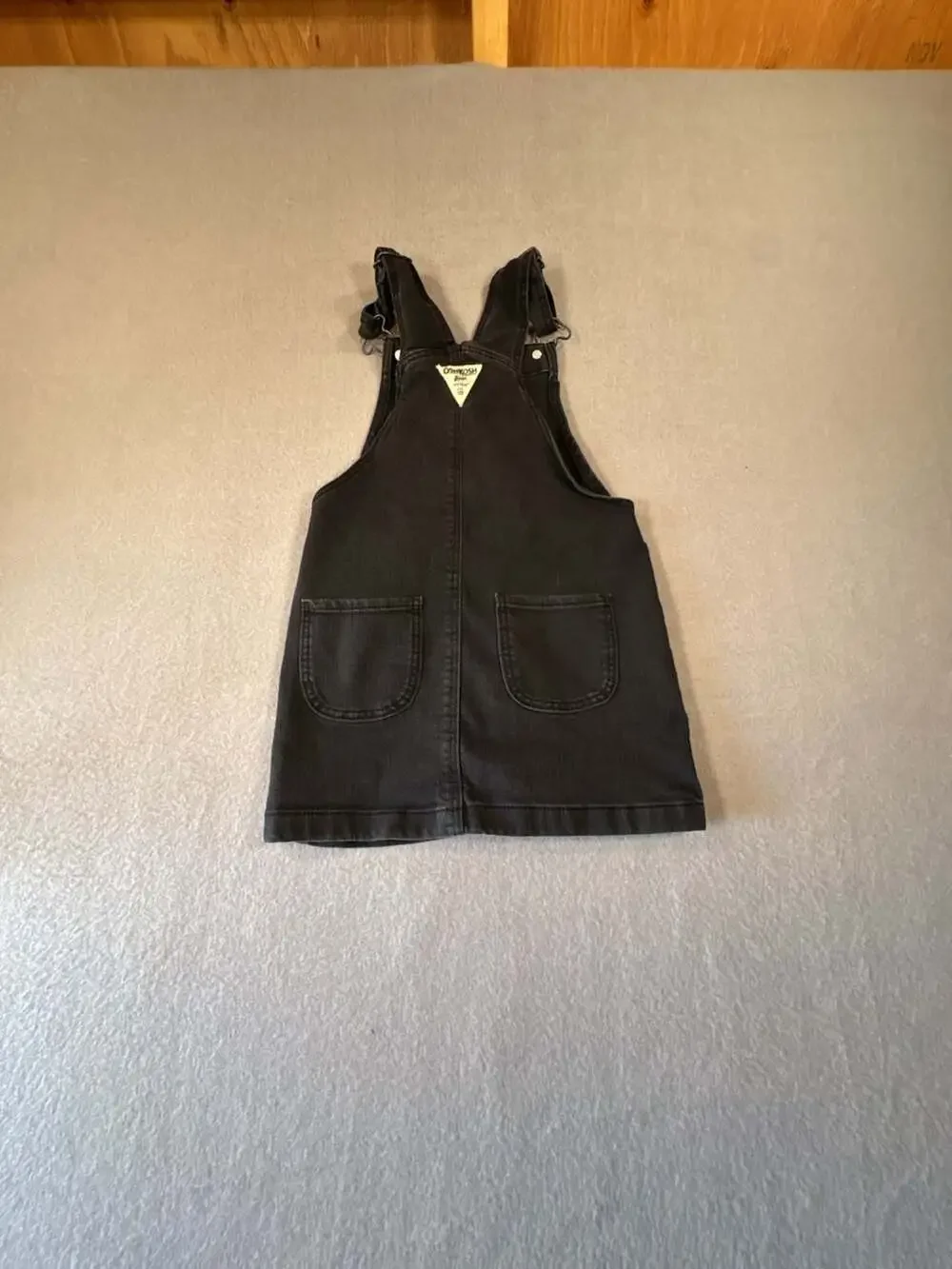 OshKosh B'gosh Girls Black Denim Overall Jumper Dress